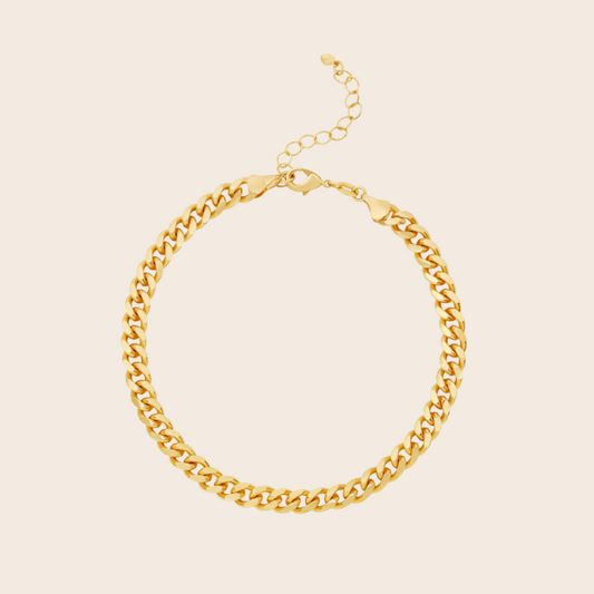 Gold Cuban Anklet 4mm